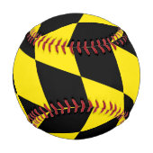 Schwarz-Gelb-Bayern Diamantfahne-Muster Baseball (Rückseite)
