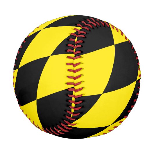 Schwarz-Gelb-Bayern Diamantfahne-Muster Baseball (Schrägansicht)
