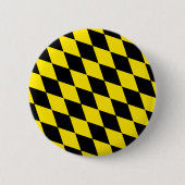 Schwarz-Gelb-Bayern Diamantfahne-Muster Button (Vorderseite)