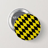 Schwarz-Gelb-Bayern Diamantfahne-Muster Button (Vorne & Hinten)