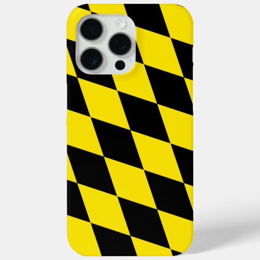 Schwarz-Gelb-Bayern Diamantfahne-Muster Case-Mate iPhone Hülle (Rückseite)