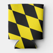 Schwarz-Gelb-Bayern Diamantfahne-Muster Dosenkühler (Vorderseite)