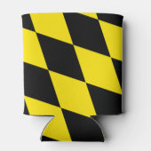 Schwarz-Gelb-Bayern Diamantfahne-Muster Dosenkühler (Rückseite)