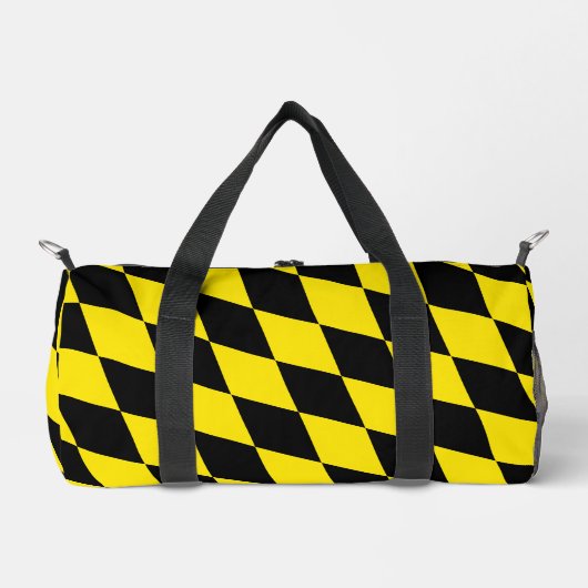 Schwarz-Gelb-Bayern Diamantfahne-Muster Duffle Bag (Vorderseite)