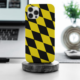Schwarz-Gelb-Bayern Diamantfahne-Muster iPhone 15 Pro Max Hülle