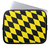 Schwarz-Gelb-Bayern Diamantfahne-Muster Laptopschutzhülle (Vorderseite)