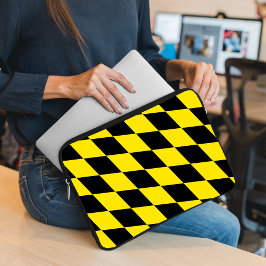 Schwarz-Gelb-Bayern Diamantfahne-Muster Laptopschutzhülle