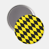 Schwarz-Gelb-Bayern Diamantfahne-Muster Magnet (Vorderseite/Rückseite)