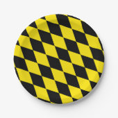 Schwarz-Gelb-Bayern Diamantfahne-Muster Pappteller (Vorderseite)