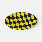 Schwarz-Gelb-Bayern Diamantfahne-Muster Pappteller (Schrägansicht)