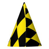 Schwarz-Gelb-Bayern Diamantfahne-Muster Partyhütchen (Rückseite)