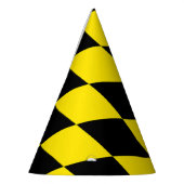 Schwarz-Gelb-Bayern Diamantfahne-Muster Partyhütchen (Links)