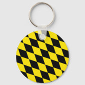 Schwarz-Gelb-Bayern Diamantfahne-Muster Schlüsselanhänger (Vorderseite)