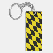 Schwarz-Gelb-Bayern Diamantfahne-Muster Schlüsselanhänger (Vorderseite links)
