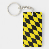 Schwarz-Gelb-Bayern Diamantfahne-Muster Schlüsselanhänger (Vorderseite)