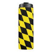 Schwarz-Gelb-Bayern Diamantfahne-Muster Thermosbecher (Vorderseite)