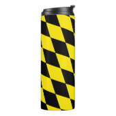 Schwarz-Gelb-Bayern Diamantfahne-Muster Thermosbecher (Nach links gedreht)