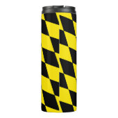 Schwarz-Gelb-Bayern Diamantfahne-Muster Thermosbecher (Rückseite)