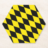 Schwarz-Gelb-Bayern Diamantfahne-Muster Untersetzer (Vorderseite)