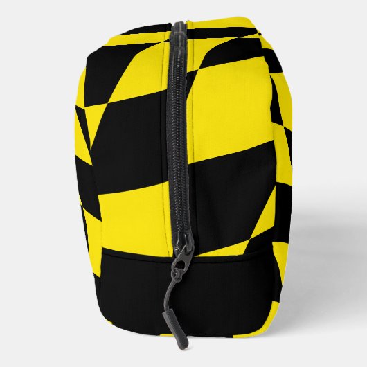 Schwarz-Gelb-Bayern Diamantfahne-Muster Waschbeutel (Rechts)