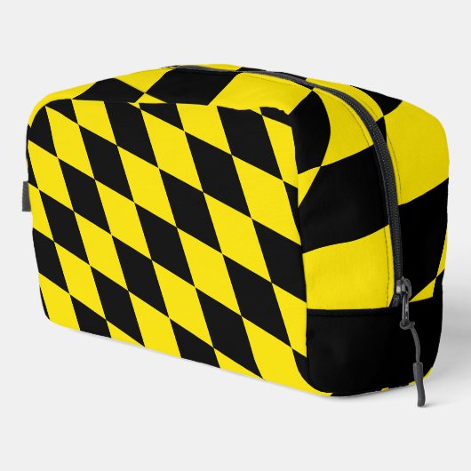 Schwarz-Gelb-Bayern Diamantfahne-Muster Waschbeutel (Rechte Ecke)