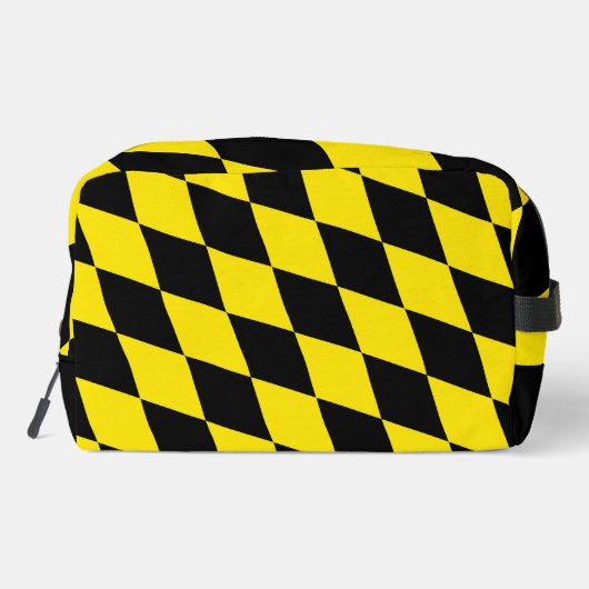 Schwarz-Gelb-Bayern Diamantfahne-Muster Waschbeutel (Rückseite)