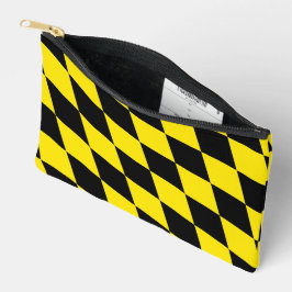 Schwarz-Gelb-Bayern Diamantfahne-Muster Zubehörtasche