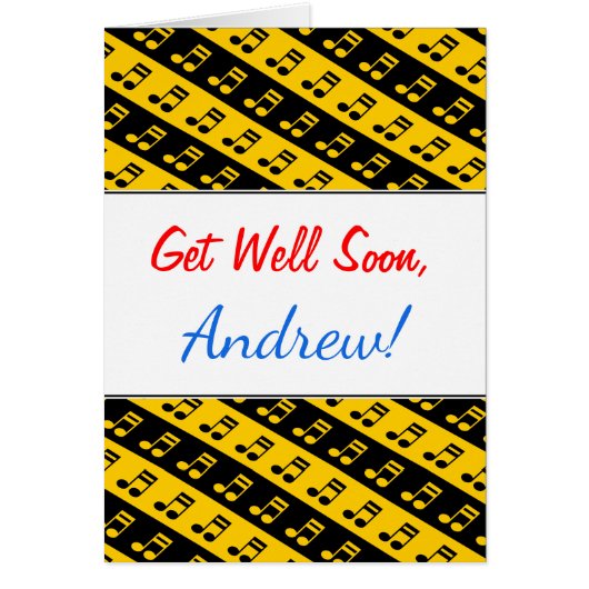 Schwarz & Gelb Beamed Sechzehnte Notes Muster (Vorne)