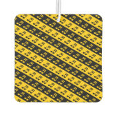 Schwarz & Gelb Beamed Sechzehnte Notes Muster Autolufterfrischer (Rückseite)