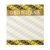 Schwarz & Gelb Beamed Sechzehnte Notes Muster Notizblock (Vorderseite)