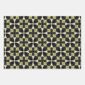 Schwarz Gelb & Beige Elegante geometrische Muster Geschenkpapier Set (Vorderseite)