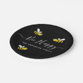 Schwarz-Gelb-Biene-Hummeln im Sommer Party Pappteller (Schrägansicht)