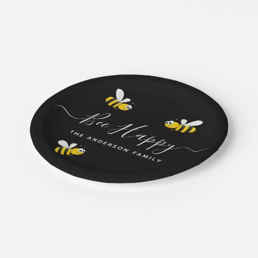 Schwarz-Gelb-Biene-Hummeln im Sommer Party Pappteller (Schrägansicht)