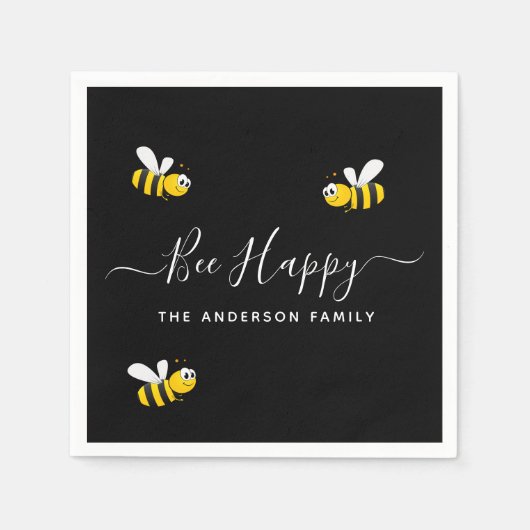Schwarz-Gelb-Biene-Hummeln im Sommer Party Serviette (Vorderseite)