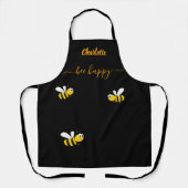 Schwarz-Gelb-Bienen-Name glücklich Schürze (Vorderseite)