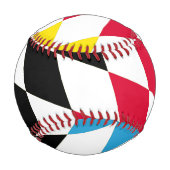 Schwarz-Gelb-Blau-Bayern Diamantfarben-Muster Baseball (Vorderseite)