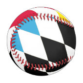Schwarz-Gelb-Blau-Bayern Diamantfarben-Muster Baseball (Vorderseite Links)