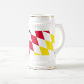 Schwarz-Gelb-Blau-Bayern Diamantfarben-Muster Bierglas (VorderseiteRechts)