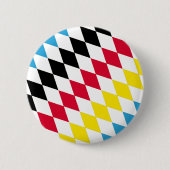 Schwarz-Gelb-Blau-Bayern Diamantfarben-Muster Button (Vorderseite)