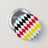 Schwarz-Gelb-Blau-Bayern Diamantfarben-Muster Button (Vorne & Hinten)