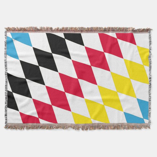 Schwarz-Gelb-Blau-Bayern Diamantfarben-Muster Decke (Vorderseite)