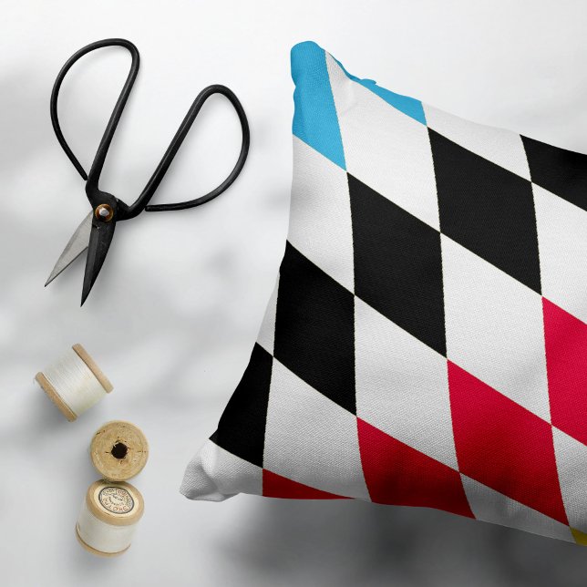 Schwarz-Gelb-Blau-Bayern Diamantfarben-Muster Dekokissen (Von Creator hochgeladen)