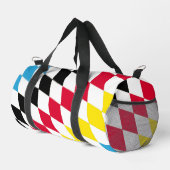 Schwarz-Gelb-Blau-Bayern Diamantfarben-Muster Duffle Bag (Rechte Ecke)