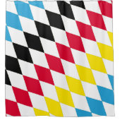 Schwarz-Gelb-Blau-Bayern Diamantfarben-Muster Duschvorhang (Vorderseite)