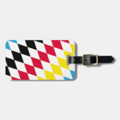 Schwarz-Gelb-Blau-Bayern Diamantfarben-Muster Gepäckanhänger (Vorderseite horizontal)