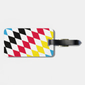 Schwarz-Gelb-Blau-Bayern Diamantfarben-Muster Gepäckanhänger (Rückseite horizontal)