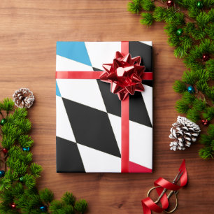Schwarz-Gelb-Blau-Bayern Diamantfarben-Muster Geschenkpapier