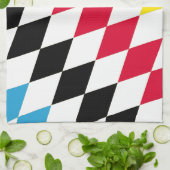 Schwarz-Gelb-Blau-Bayern Diamantfarben-Muster Geschirrtuch (Gefaltet)