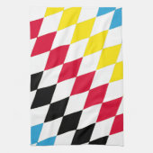 Schwarz-Gelb-Blau-Bayern Diamantfarben-Muster Geschirrtuch (Vertikal)