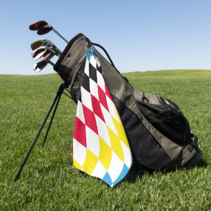 Schwarz-Gelb-Blau-Bayern Diamantfarben-Muster Golfhandtuch
